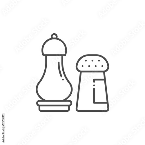 salt and pepper shakers line icon, outline vector sign, linear pictogram isolated on white. logo illustration