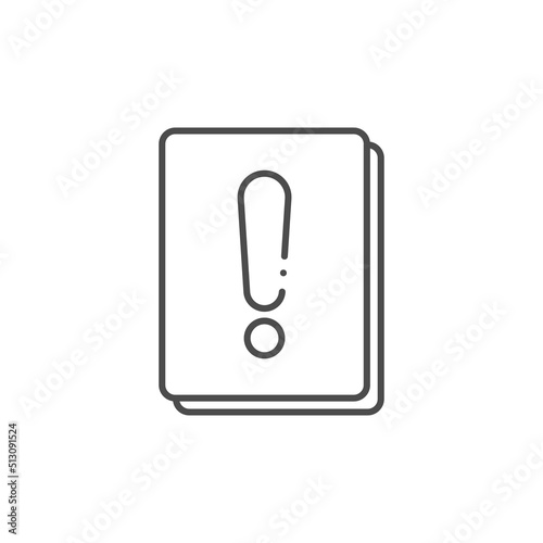 Exclamation point book icon. Line, glyph and filled outline colorful version, Interesting facts book outline and filled vector sign. Symbol, logo illustration. Different style icons set.