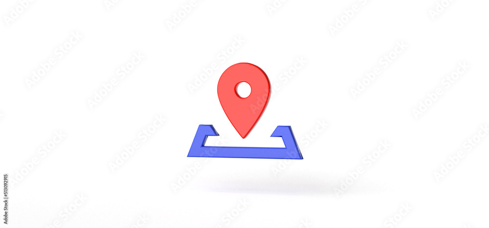Location marker on isolated background, 3D rendering. Location marker on isolated background, 3D rendering.