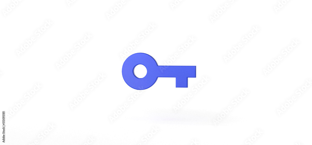 Key Isolated on background, icon, 3d rendering. Key Isolated on background, icon, 3d rendering.