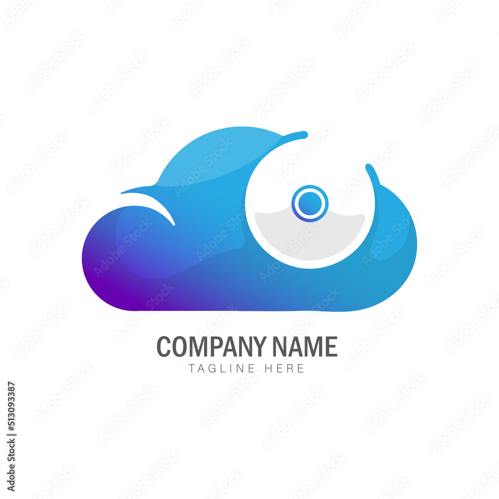 Fototapeta premium cloud storage colorful gradient logo design template