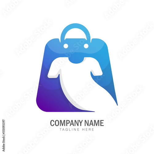 clothing store colorful gradient logo design template