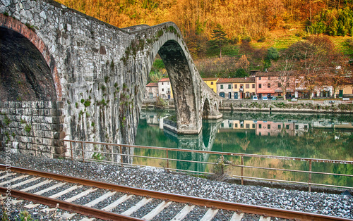 Canvastavla Famous Devil's Bridge in Garfagnana, Lucca - Italy
