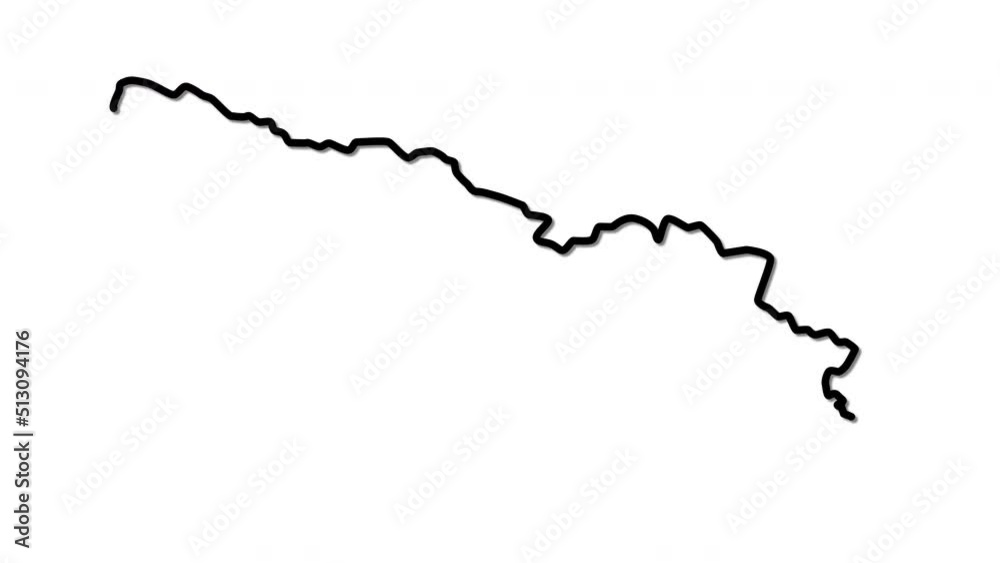 Georgia map with unrecognized separated areas country territory outline self drawing animation. Line art. Georgia map with unrecognized separated areas country territory outline self drawing animation. Line art.