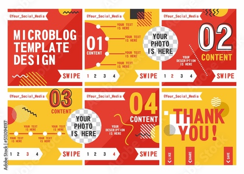 Creative microblog or carousel design for social media content