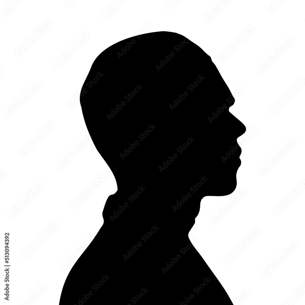Man Face Side View Profile Professional Human Head Icon Man Face Side View Profile Professional Human Head Icon
