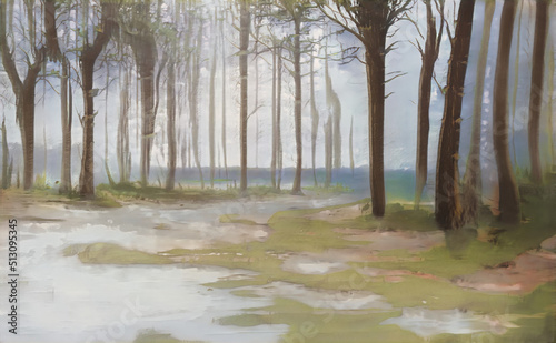 magical forest background, various effects