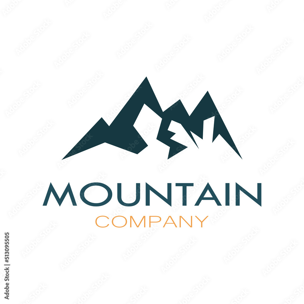 Minimalist mountain and sun logo design in flat colors packed with modern concepts vector illustration Minimalist mountain and sun logo design in flat colors packed with modern concepts vector illustration