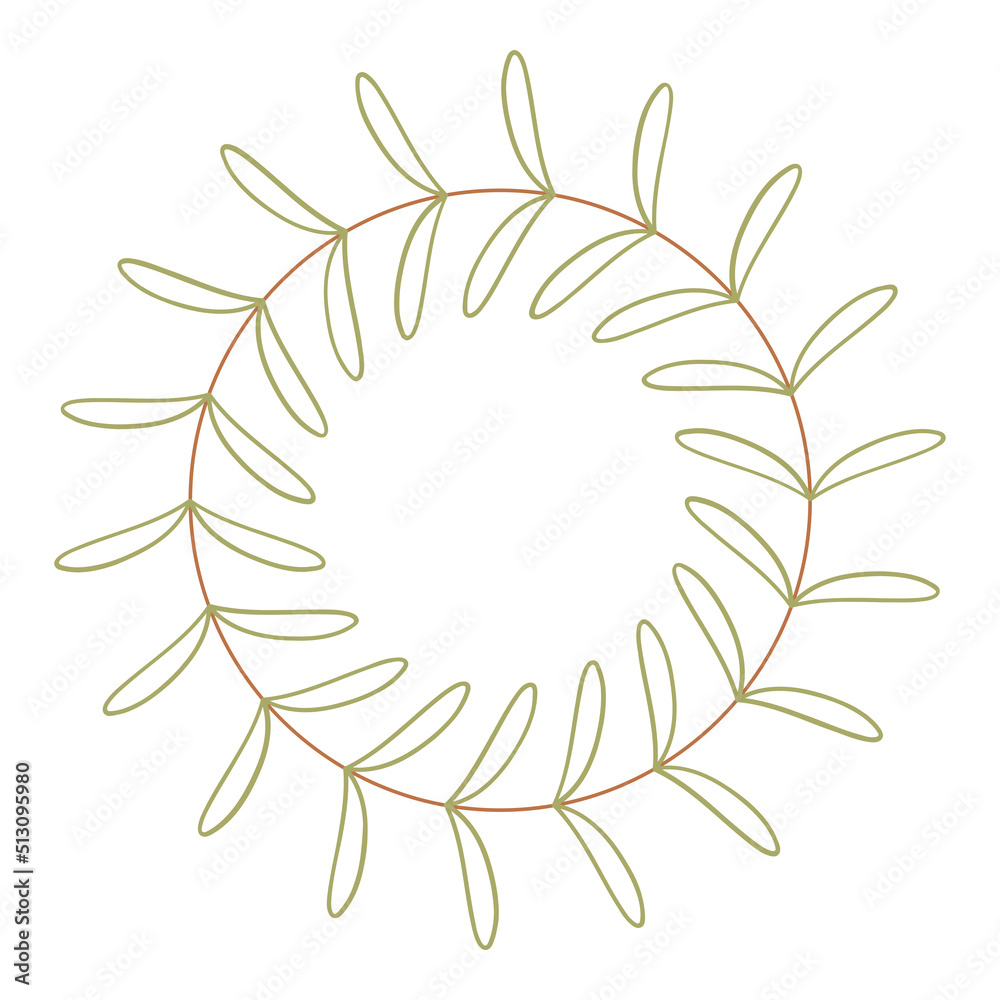 Leaves circle frame isolated on white background Leaves circle frame isolated on white background
