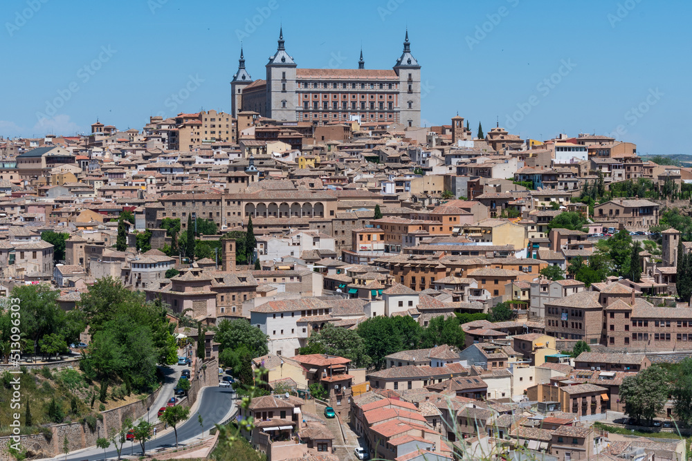 Capturing the timeless beauty of Toledo, Spain: A panoramic landscape showcasing the historical charm and architectural splendor