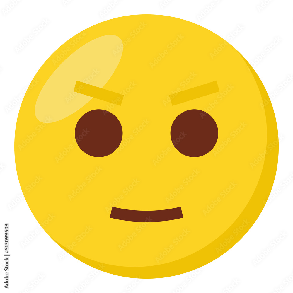 Fototapeta premium Angry face expression character emoji flat icon.