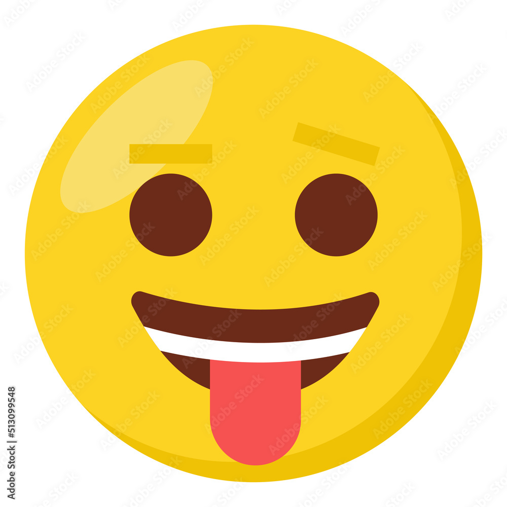 Tongue face expression character emoji flat icon. Tongue face expression character emoji flat icon.
