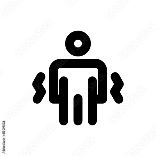 Simple numbness icon, cramps, Vector outline icon on white background.