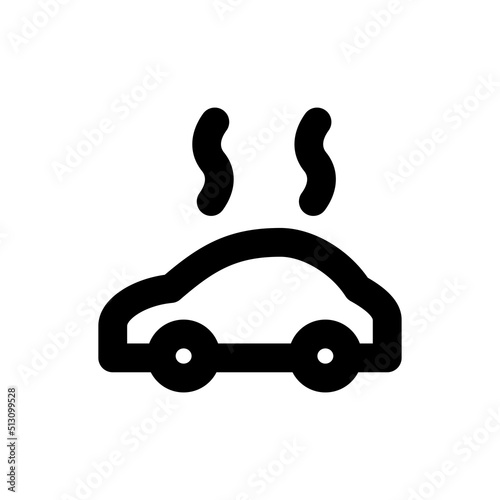 Simple hot car icon, Vector outline icon on white background.