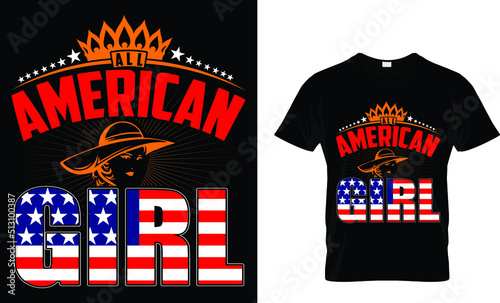 USA Independence Day (4th of july ). T-Shirt Design Template. photo