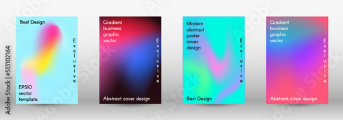 Set for liquid on colorful background.  Bright mesh blurred pattern in pink, blue, green tones.  Cover, poster, wallpaper. Colorful abstract texture. Poster design template.