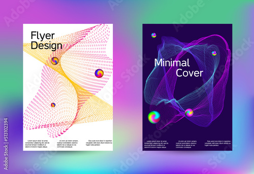 Minimum coverage of a vector. Cover design. Set of modern abstract musical backgrounds. Sound flyer for creating a fashionable cover, banner, poster, booklet...