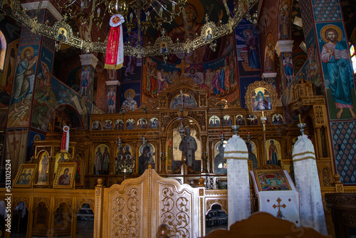 Inside the orthodox Church of Four Martyrs in the Greek city of Rethymno