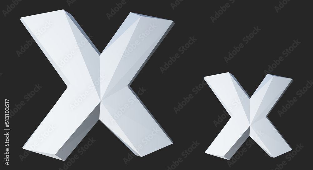 X alphabet letter 3d poly rendering. Font illustration Modern design. Premium Vector. X alphabet letter 3d poly rendering. Font illustration Modern design. Premium Vector.