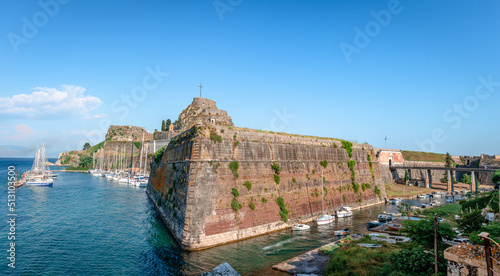Corfu, Greece: Panorama of the Old Fortress, on the promontory where initially the old town was and the northern side of Contrafossa (the moat).