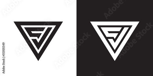 Initial letter CV or VC logo design, creative monogram logo, triangle shape logotype