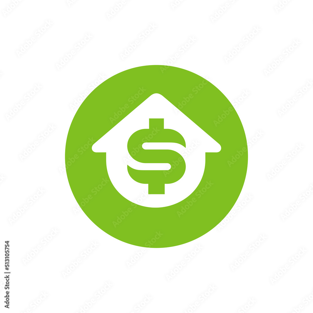 House and dollar logo icon design, home with money symbol, vector illustration House and dollar logo icon design, home with money symbol, vector illustration