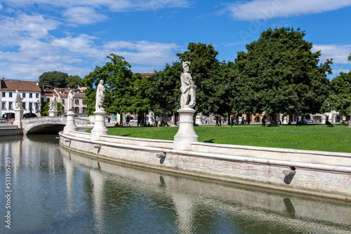 The Prato della Valle square in Padua on a summer day