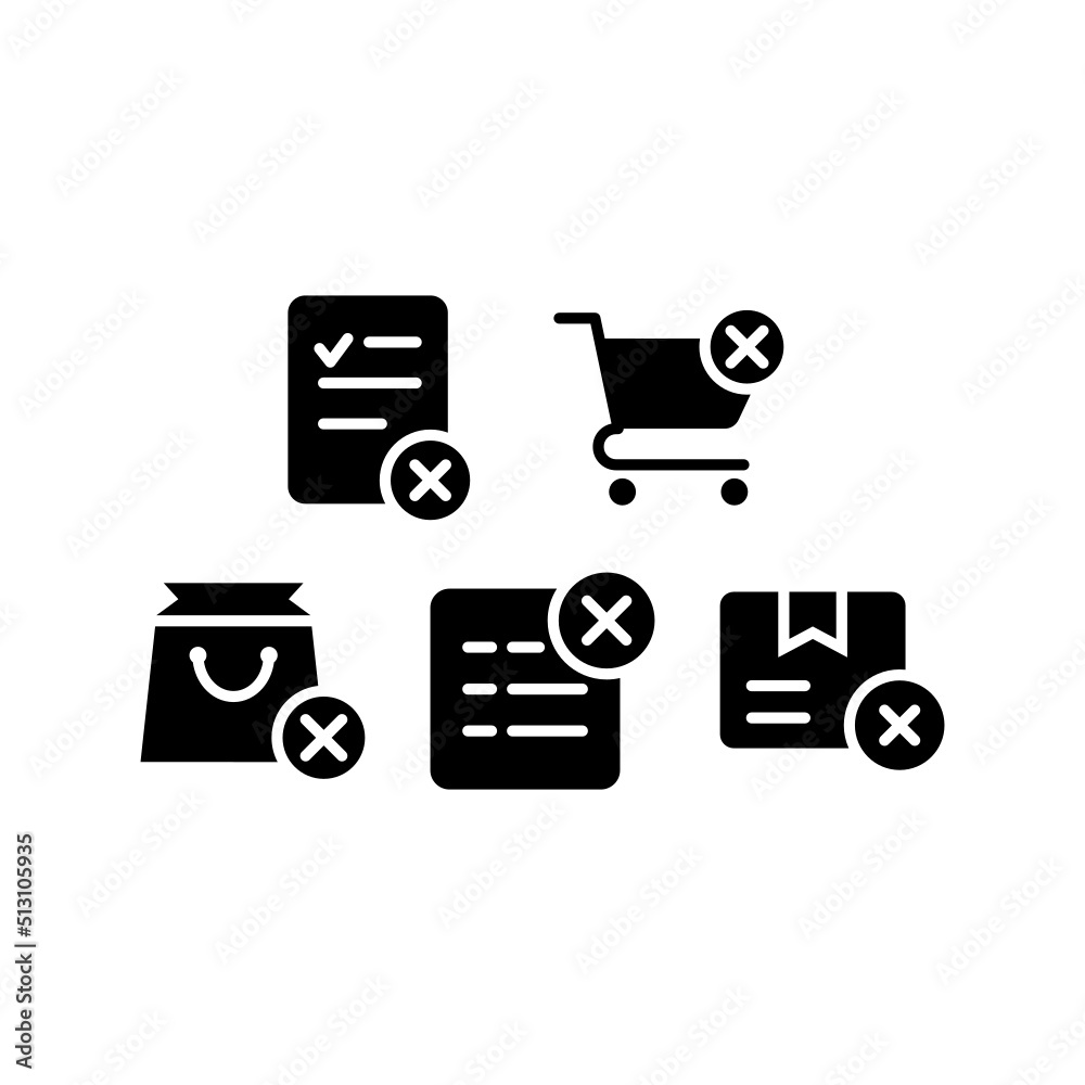 Cancel Order Icon Set Vector Symbol Design Illustration Stock Vector