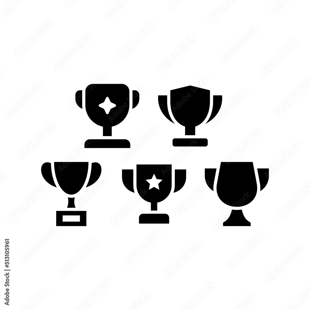 Trophy Icon Set Vector Symbol Design Illustration Trophy Icon Set Vector Symbol Design Illustration