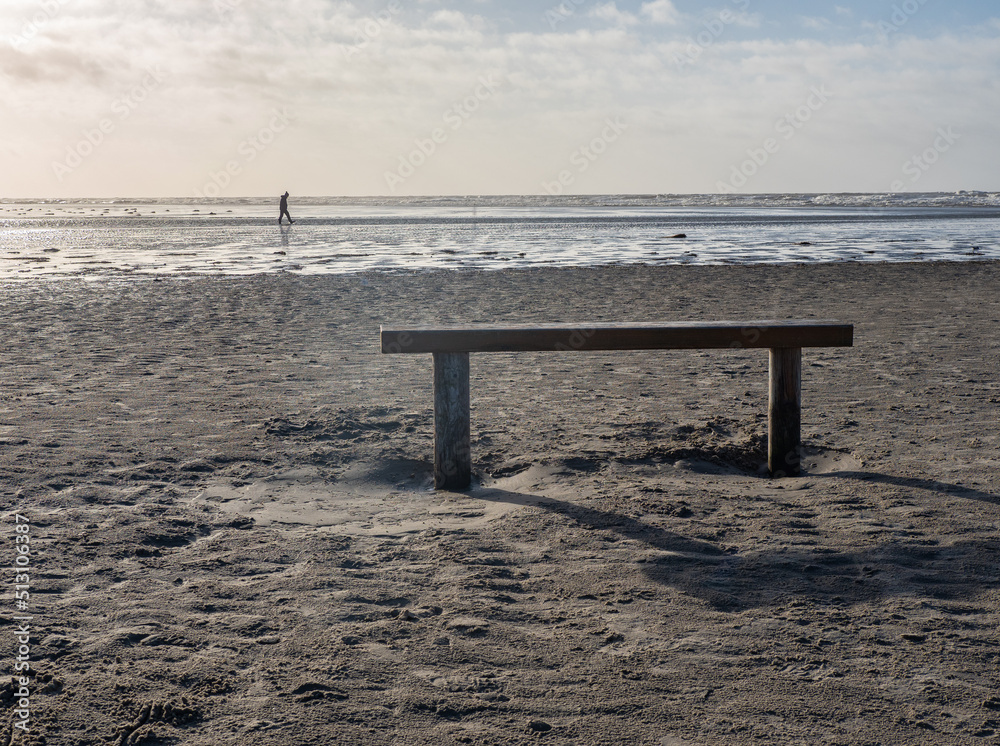 North Sea landscape in Sankt Peter-Ording, Germany.