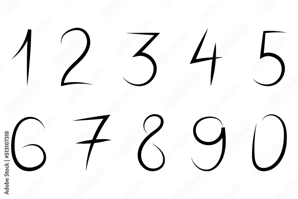 A set of hand drawn minimal simple numbers. Good for any project. A set of hand drawn minimal simple numbers. Good for any project.