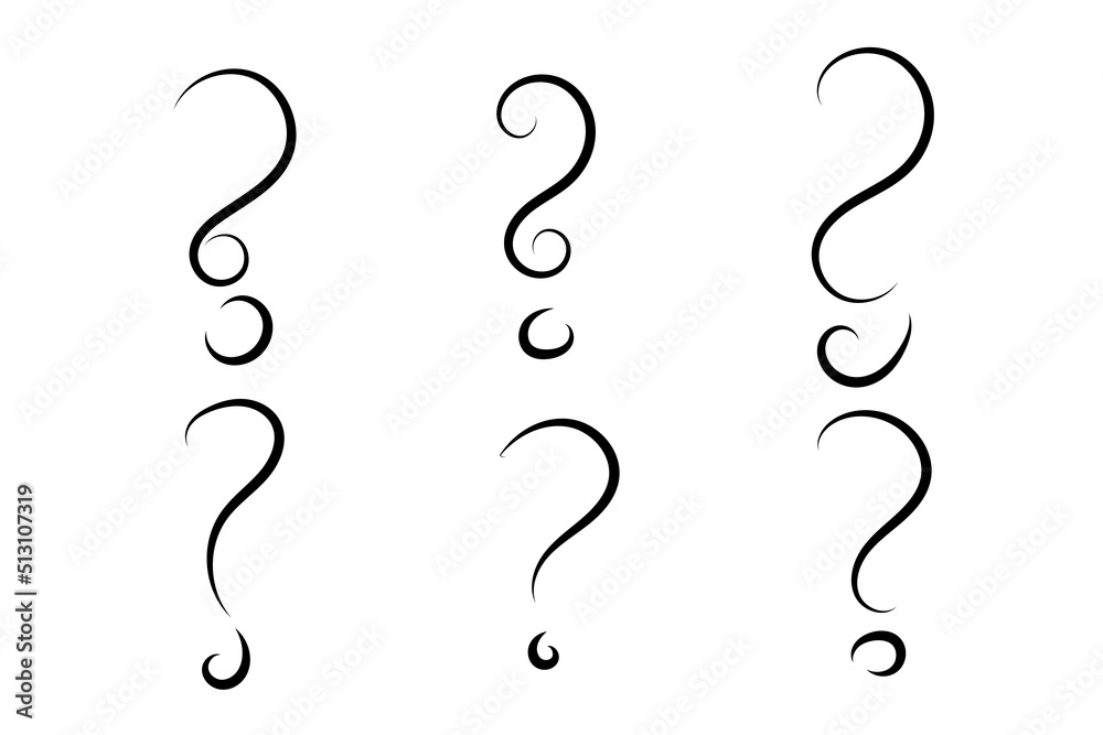 Naklejka premium A set of simple hand drawn question marks. Good for any project.