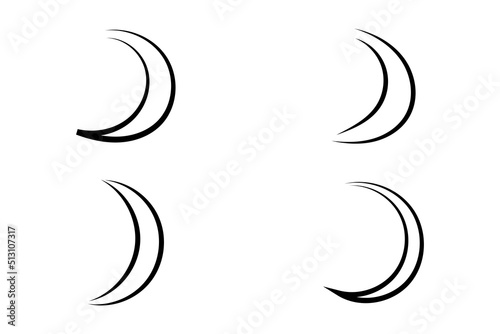 A set of hand drawn simple halfmoons. Good for any projects.