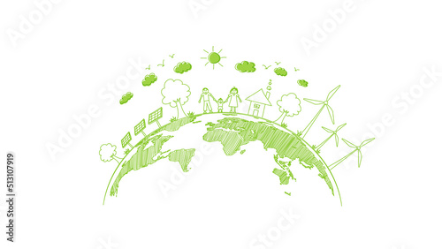 Eco friendly, Sustainable development concept, Earth day and World environment day, vector illustration
