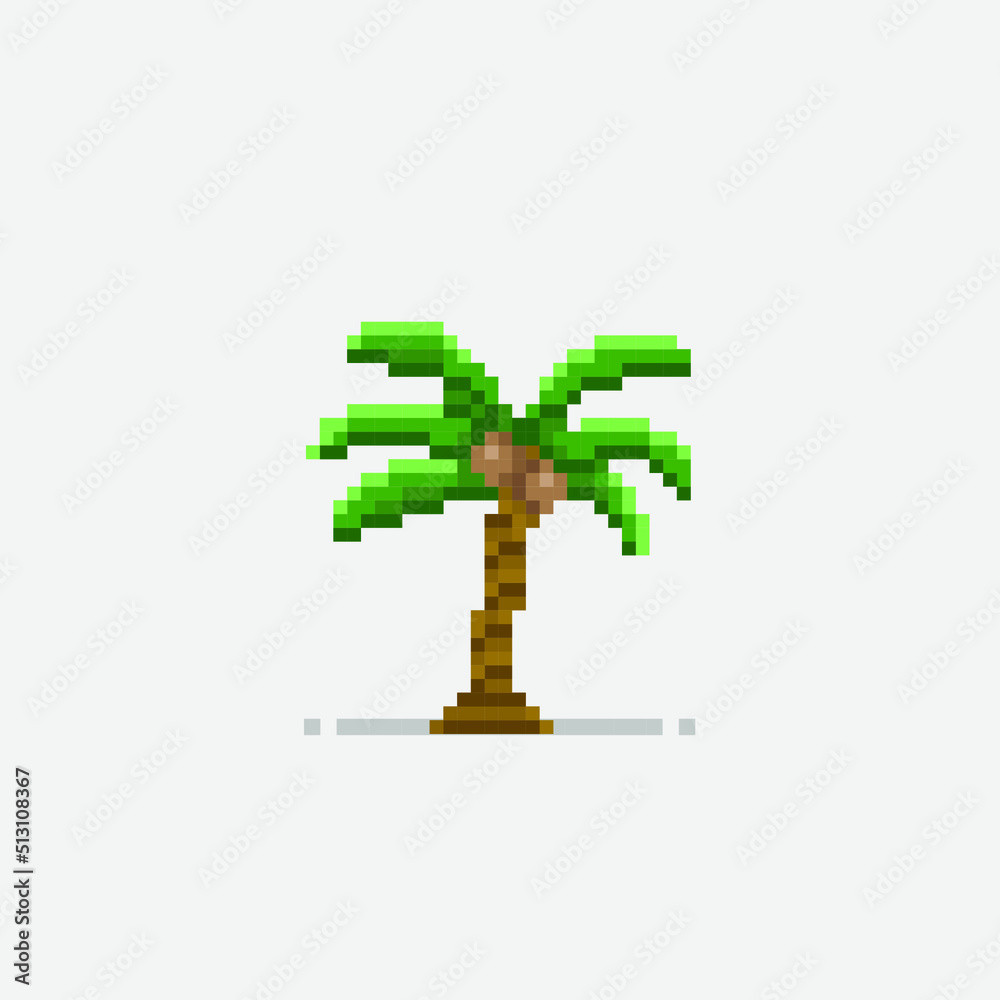 Coconut Tree In Pixel Art Style Stock Vector Adobe Stock coconut-tree-in-pixel-art-style-stock-vector-adobe-stock