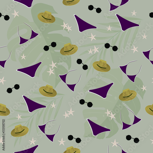 seamless pattern  bikini