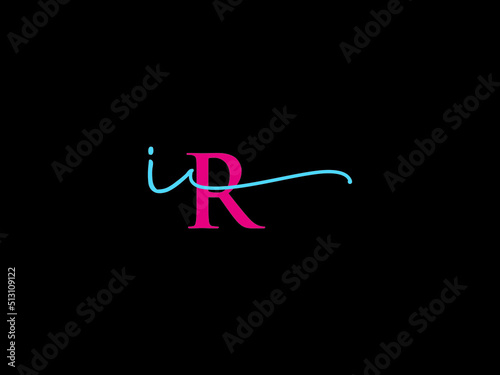 Colorful IR Logo Icon, Signature Ir ri Letter Logo Design For Luxury Fashion Brand Identity