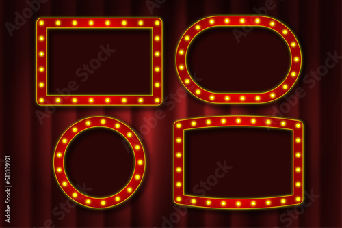 Retro sign light box billboard vintage frame