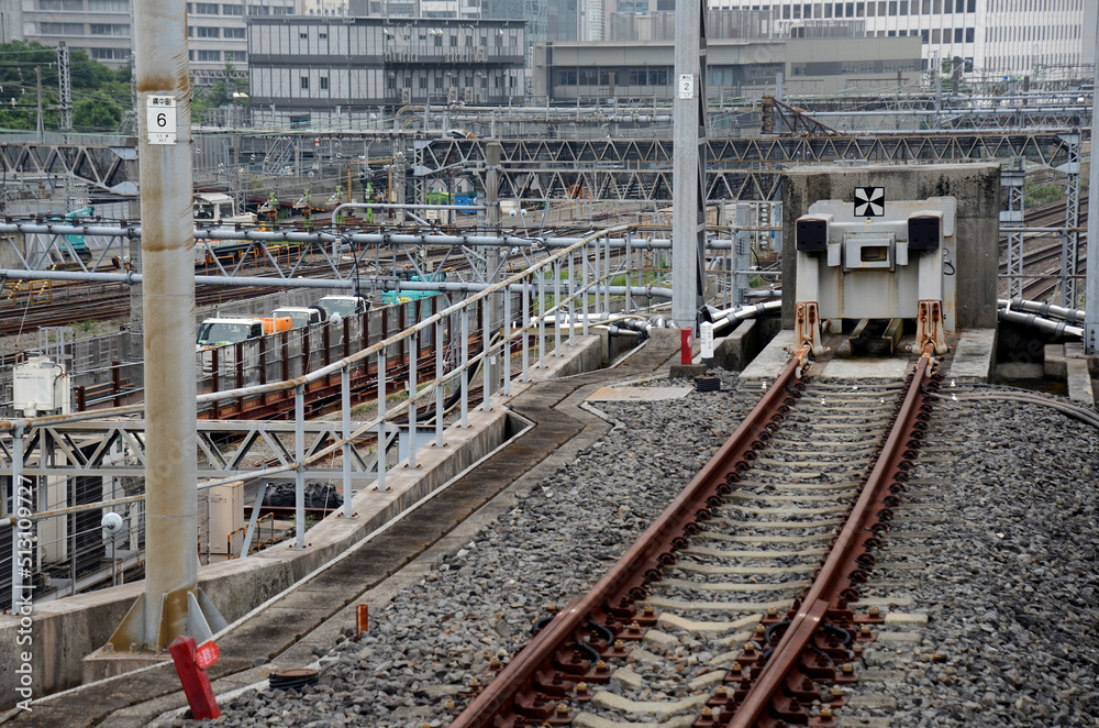 線路と車止め 線路と車止め