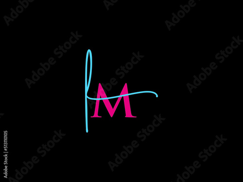 Letter LM Logo Icon Design, Signature Lm ml Fashion Logo Letter Vector Art For Your