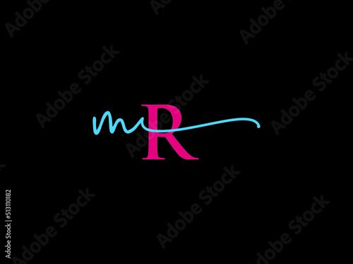 Signature MR Logo Icon, Monogram Mr rm Signature Logo Letter Vector For Wedding Business