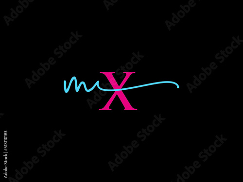 Signature MX Logo Icon, Monogram Mx xm Signature Logo Letter Vector For Wedding Business