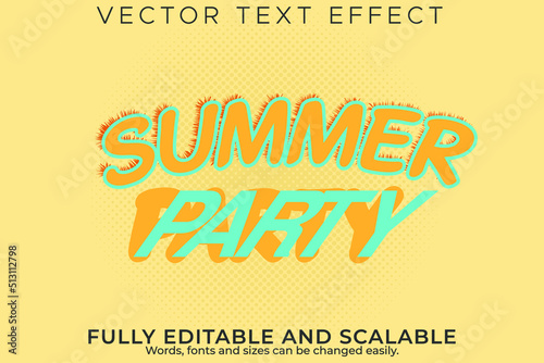 editable text effect summer party