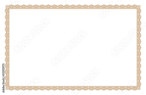 Gold abstract certificate frame with florish style