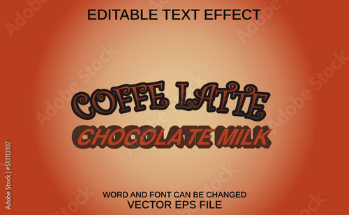text effect coffe latte
