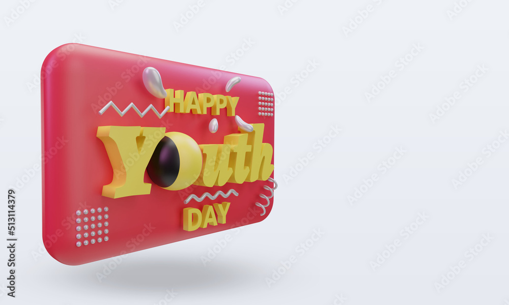 Obraz premium 3d youth day Belgium flag rendering left view