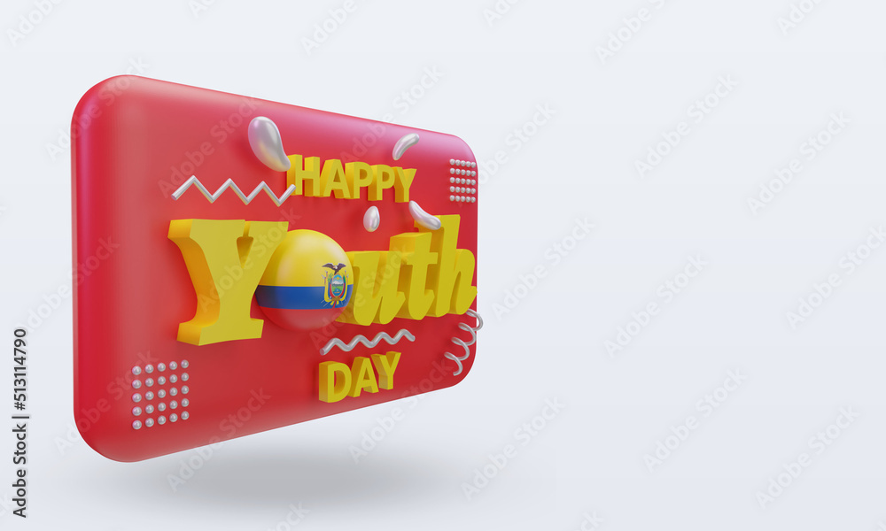 Obraz premium 3d youth day Ecuador flag rendering left view