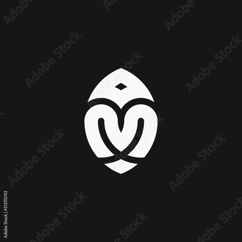 Initial letter AM momogram logo template.