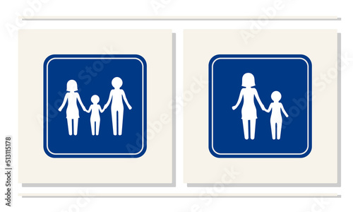 Logo or sign warning to take care of children