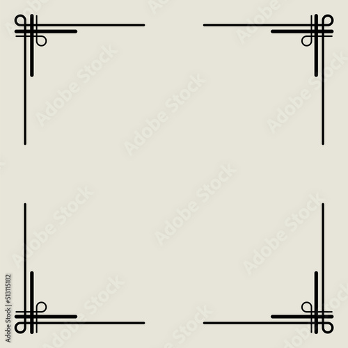 Vintage design element. Retro vintage frame. Hand drawn page decor. Vector border design element